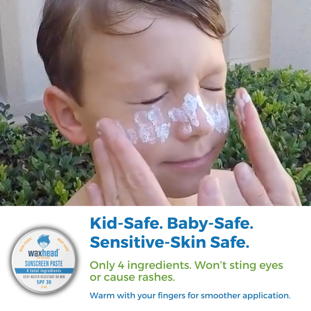 Waxhead Zinc Oxide SPF 30 Face & Nose | Mineral Sunscreen Paste, Reef Safe, 2oz Travel Size