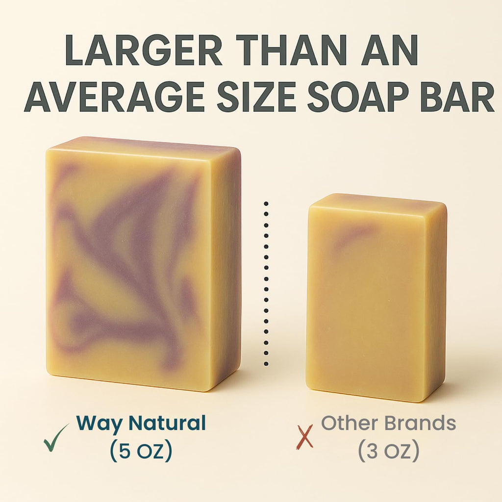 Way Natural French Lavender Goat Milk Soap Bars (3 Pack) – Handmade, 5oz Each