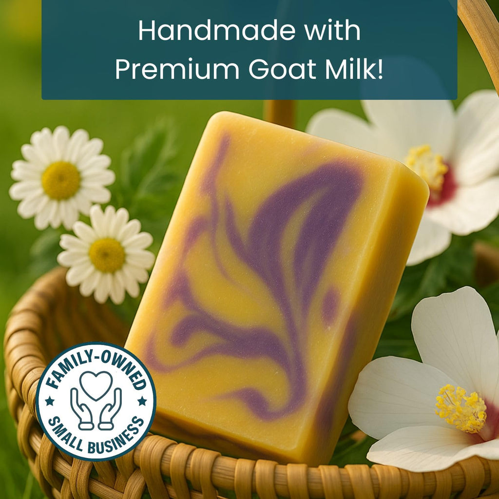 Way Natural French Lavender Goat Milk Soap Bars (3 Pack) – Handmade, 5oz Each