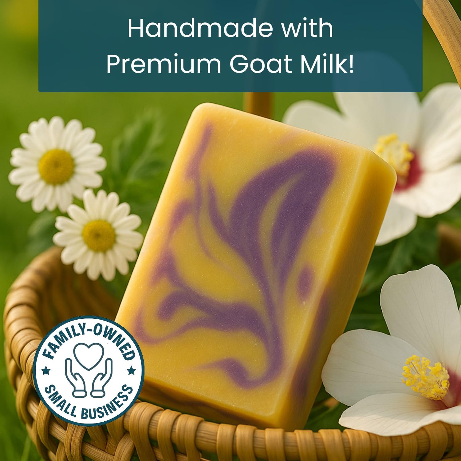 Way Natural French Lavender Goat Milk Soap Bars (3 Pack) – Handmade, 5oz Each