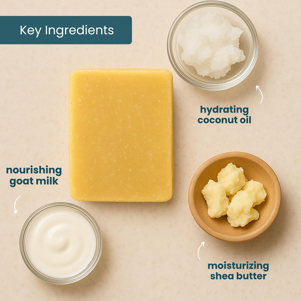Way Natural Goat Milk Soap Bar Variety 3-Pack (5oz) – Lavender, Cherry Almond, Honey Oatmeal – Cold Process, Handmade USA