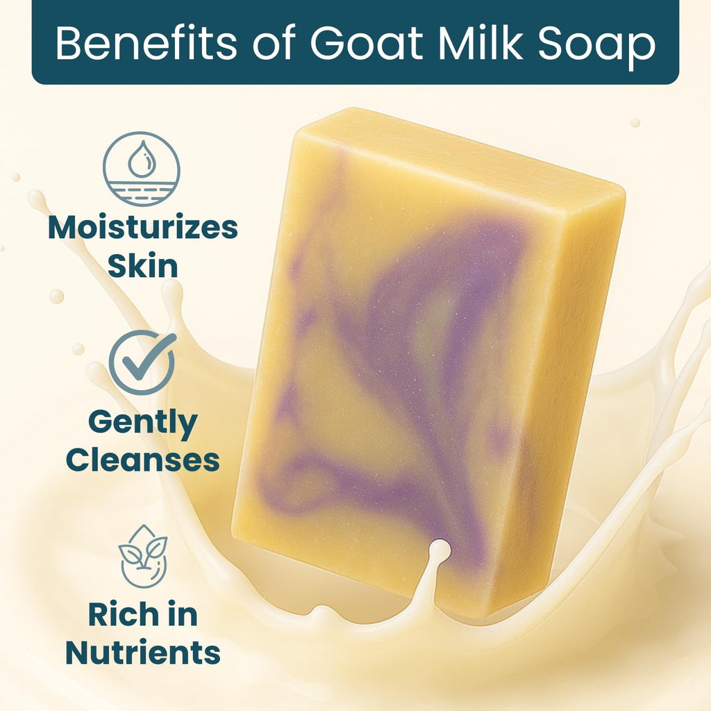 Way Natural Goat Milk Soap Bar Variety 3-Pack (5oz) – Lavender, Cherry Almond, Honey Oatmeal – Cold Process, Handmade USA