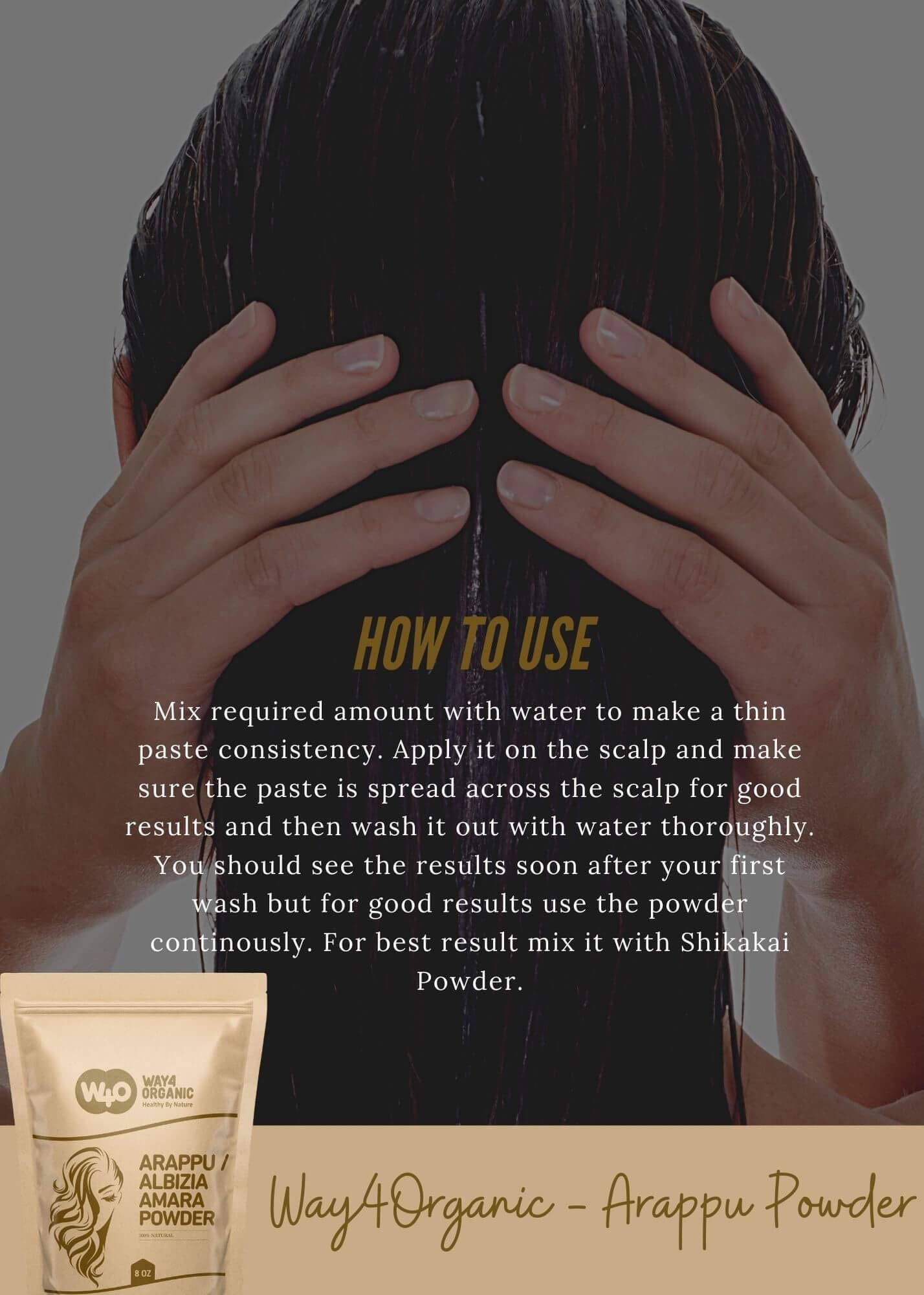 WAY 4 ORGANIC W4O Arappu Powder 8 Oz – Natural Hair Care & Scalp Support