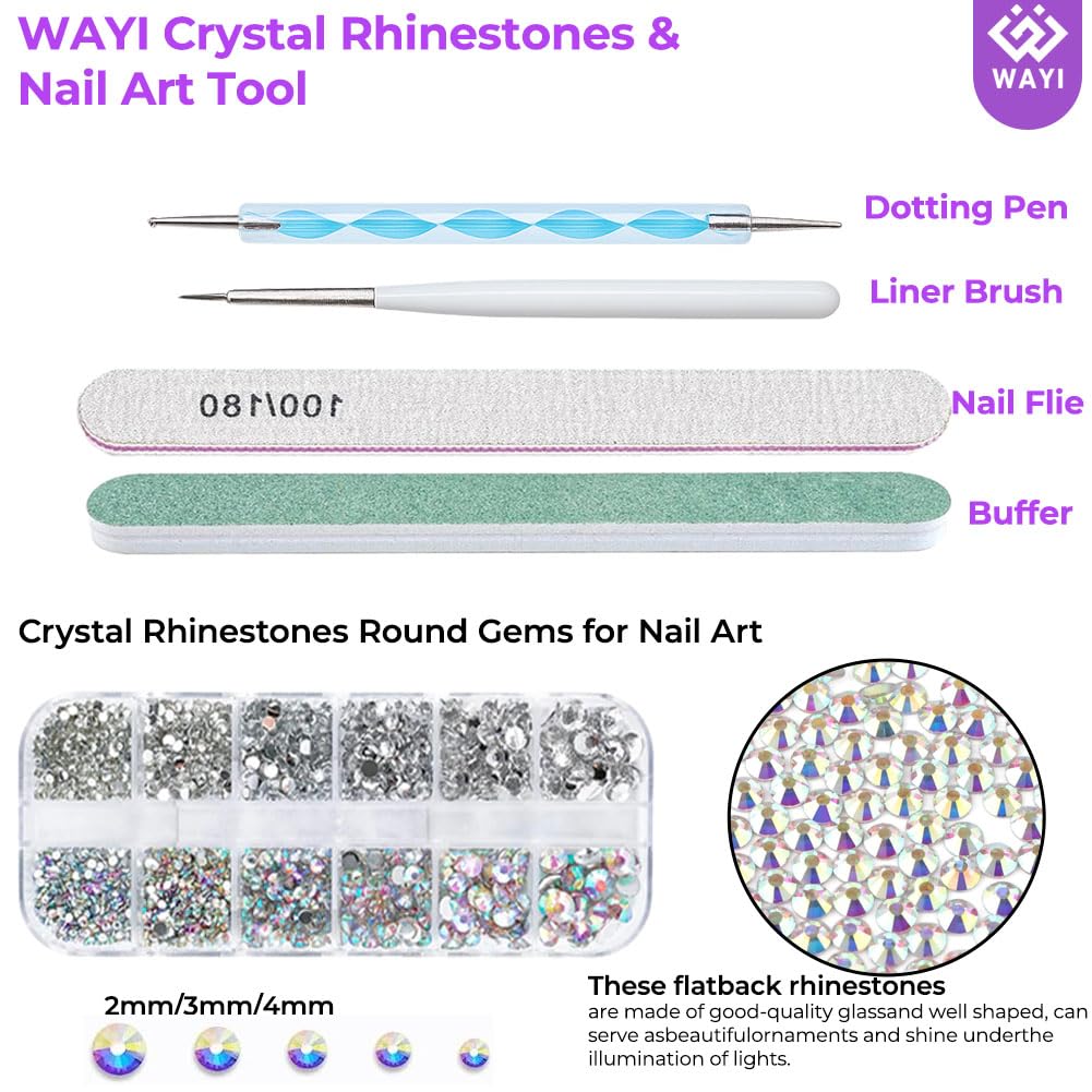WAYI Acrylic Nail Kit: 58ml Monomer, 4 Powder Colors, Tips & Tools