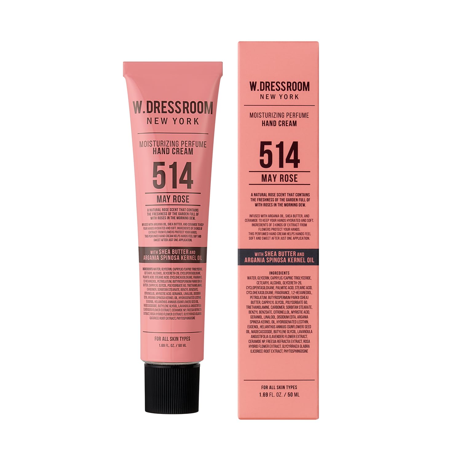 W.Dressroom Moisturizing Hand Cream – Non-Greasy, Quick-Absorbing Korean Hand Lotion (50 ml) – May Rose