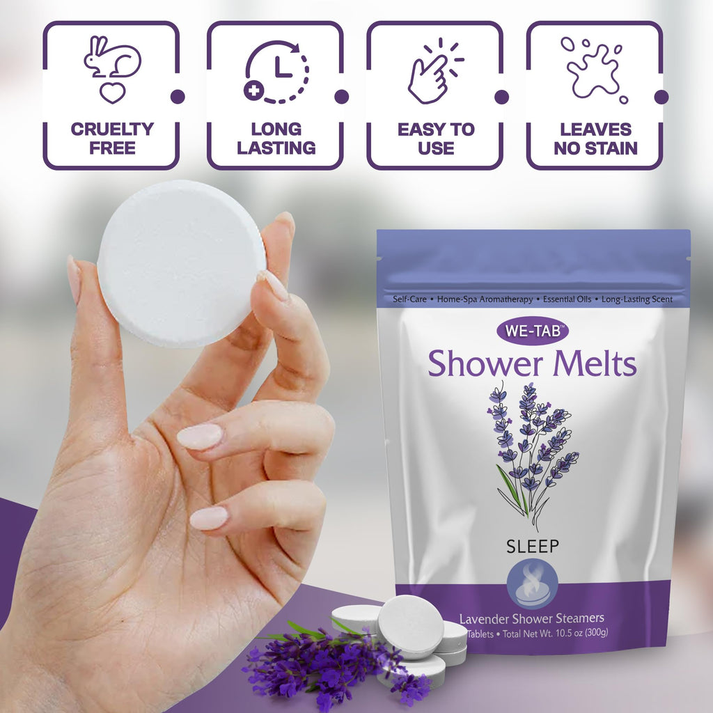 We-Tab Shower Steamers 10-Pack – Lavender Aromatherapy for Relaxation & Self-Care