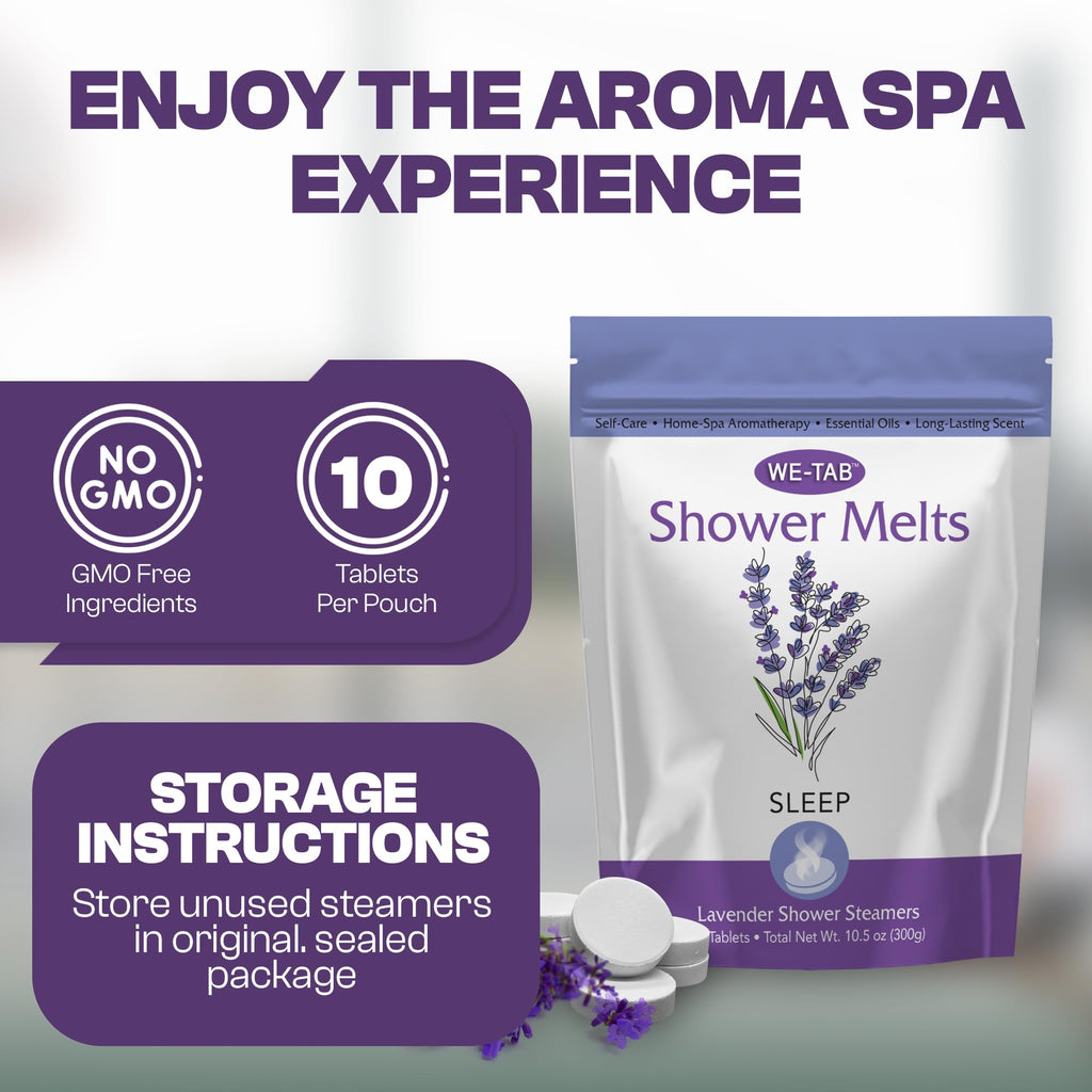 We-Tab Shower Steamers 10-Pack – Lavender Aromatherapy for Relaxation & Self-Care