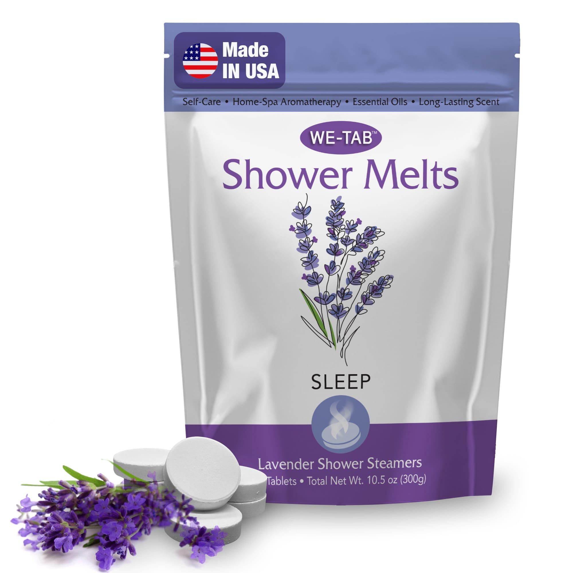 We-Tab Shower Steamers 10-Pack – Lavender Aromatherapy for Relaxation & Self-Care