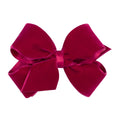 Wee Ones Girls' Classic Velvet Hair Bow on WeeStay No-Slip Clip - Small, Cardinal