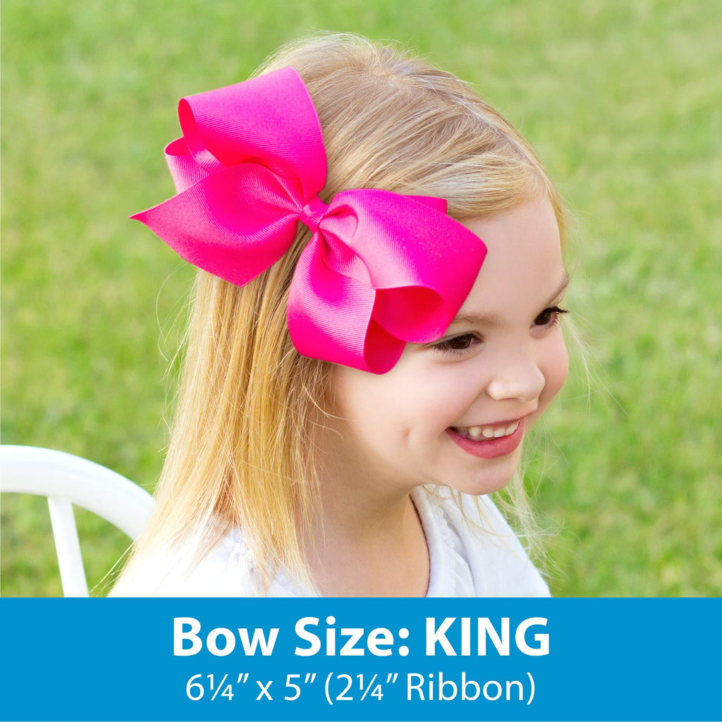 Divine Creations Girls' Collegiate Two-Tone Game Day Hair Bow by Wee Ones | WeeStay Clip | Classic Grosgrain – King, Alabama