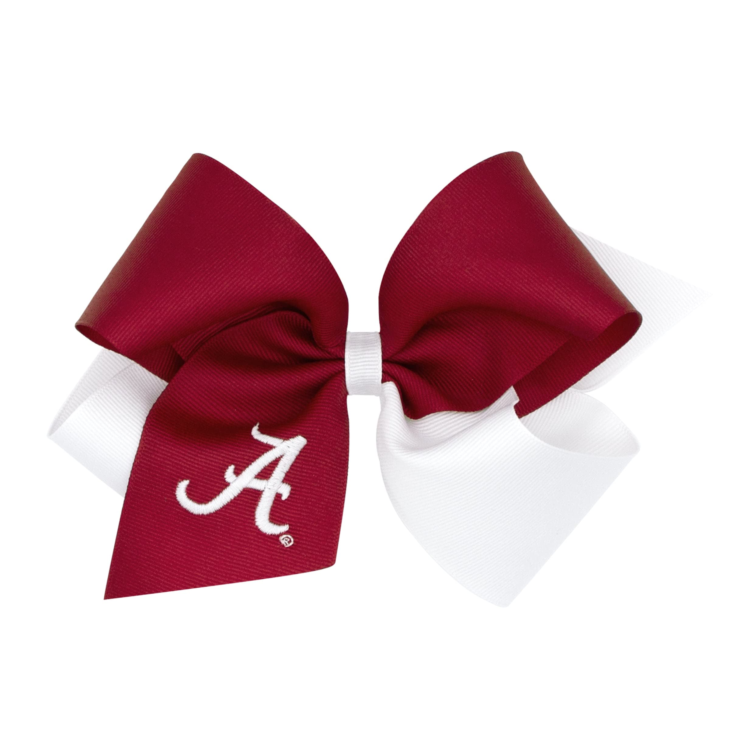 Divine Creations Girls' Collegiate Two-Tone Game Day Hair Bow by Wee Ones | WeeStay Clip | Classic Grosgrain – King, Alabama