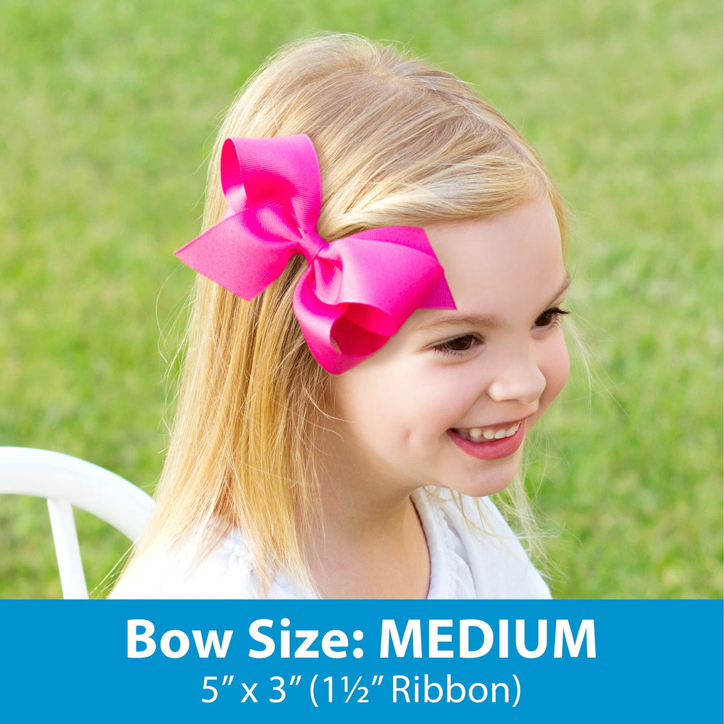 Divine Creations Clemson Game Day Two-Tone Hair Bow on WeeStay Clip – Medium, Classic Grosgrain | Wee Ones