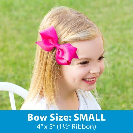 Wee Ones Girls' Classic Velvet Hair Bow on WeeStay No-Slip Clip - Small, Cardinal