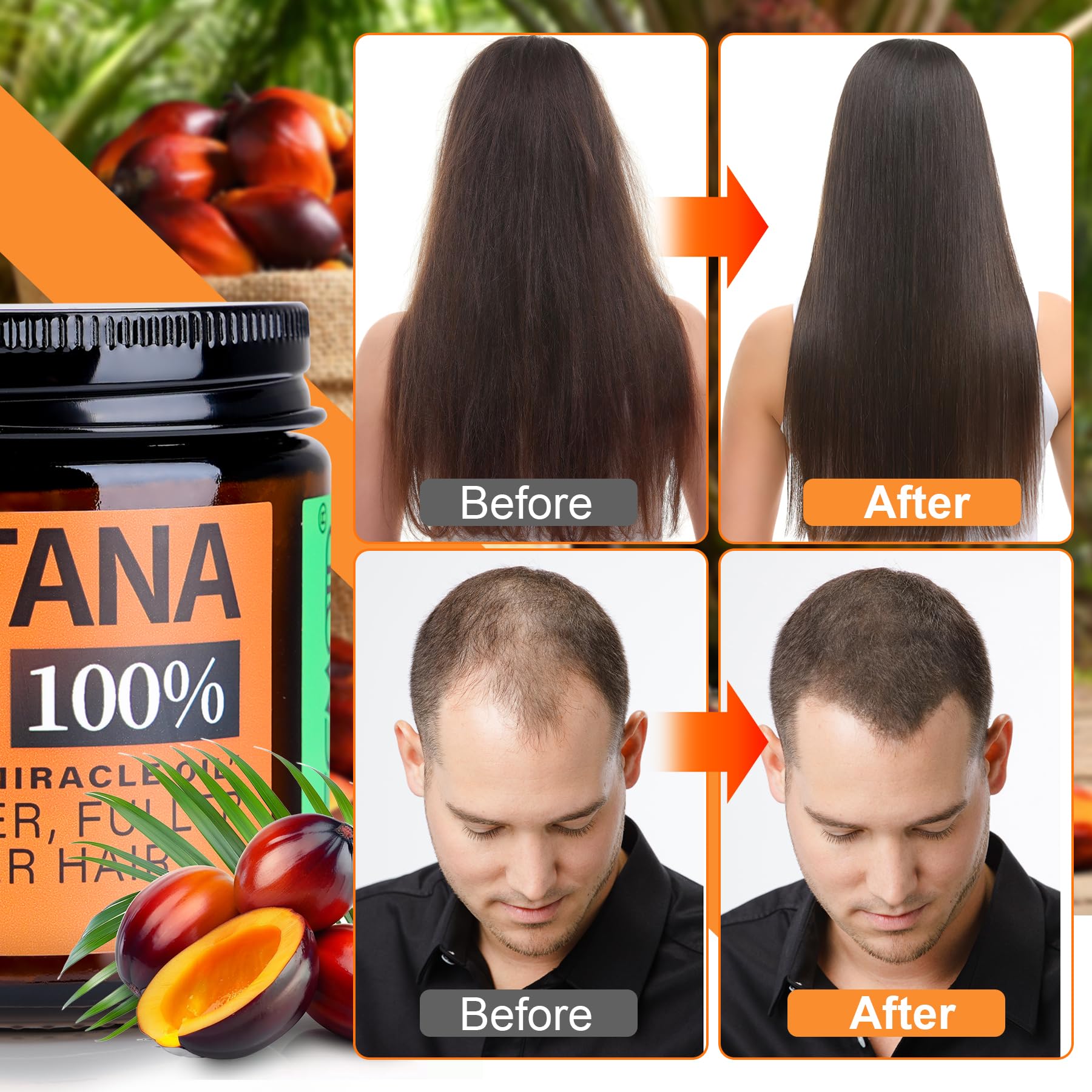 WEEMOTD Unrefined Batana Oil for Hair Growth – Honduran Batana Oil with Espresso Coffee Infusion, 4.06 fl oz
