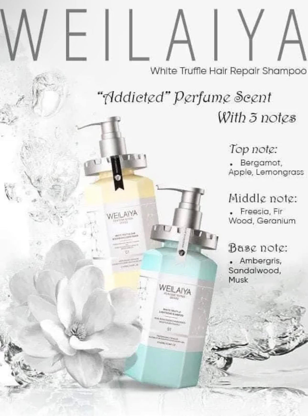 Weilaiya White Truffle Shampoo & Conditioner Duo (450mL) — Frizz Control, Repair & Nourishing