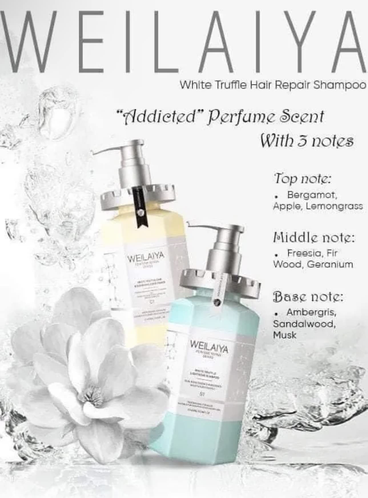 Weilaiya White Truffle Shampoo & Conditioner Duo (450mL) — Frizz Control, Repair & Nourishing