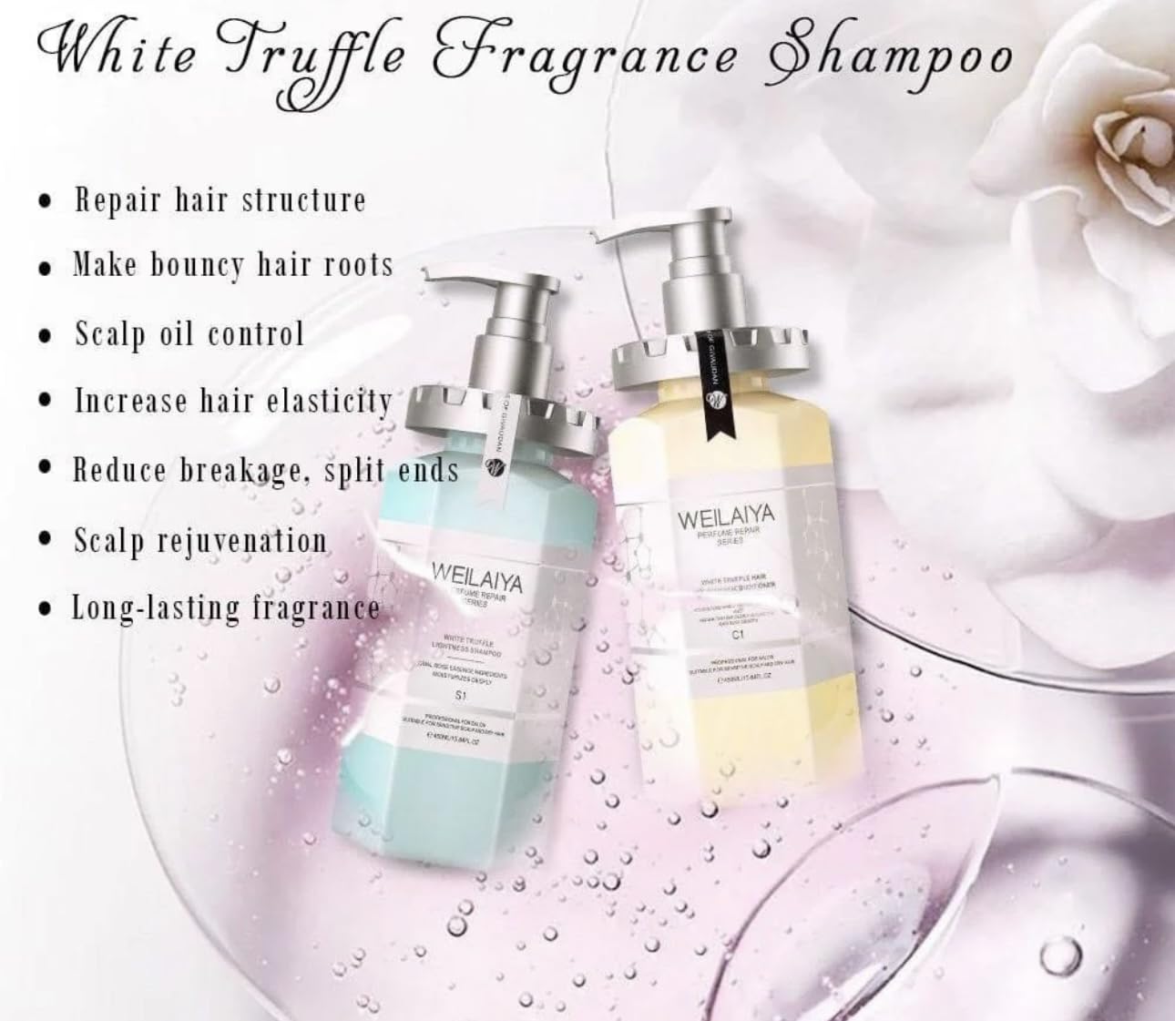 Weilaiya White Truffle Shampoo & Conditioner Duo (450mL) — Frizz Control, Repair & Nourishing