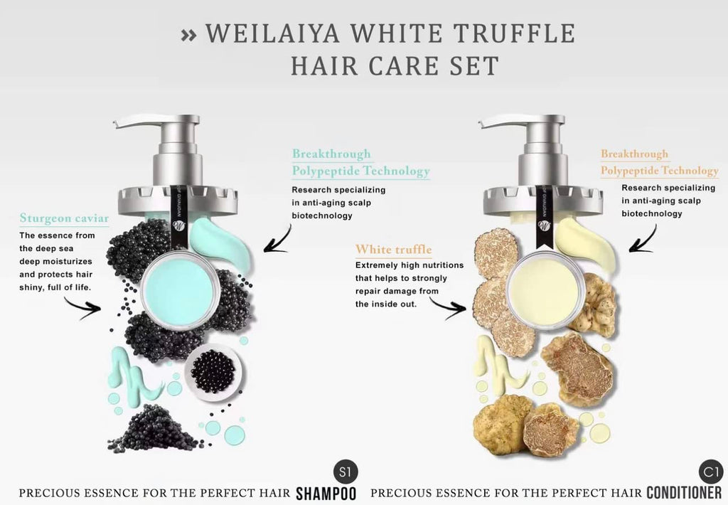 Weilaiya White Truffle Shampoo & Conditioner Duo (450mL) — Frizz Control, Repair & Nourishing