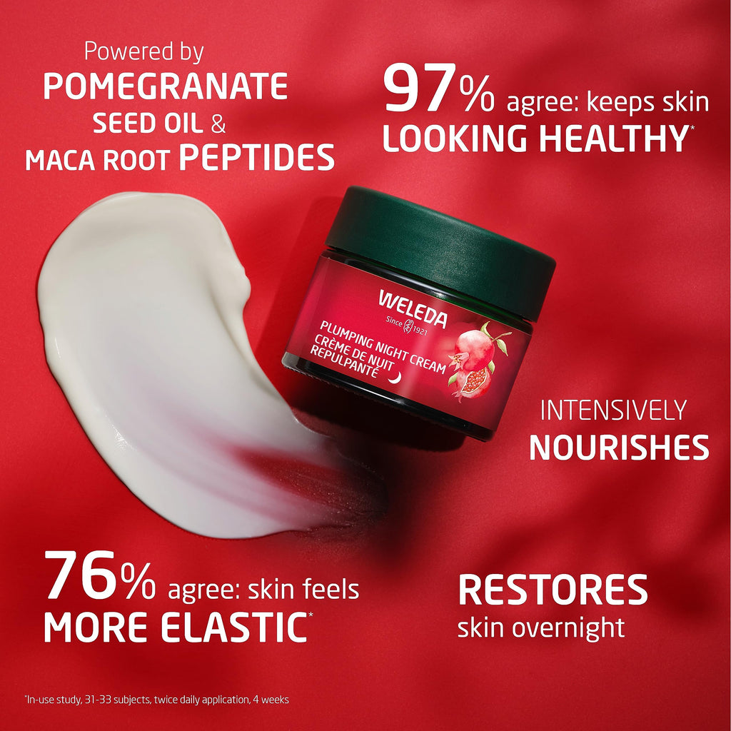 Weleda Plumping Night Cream – Plant-Rich Moisturizer with Pomegranate & Maca Root Peptides