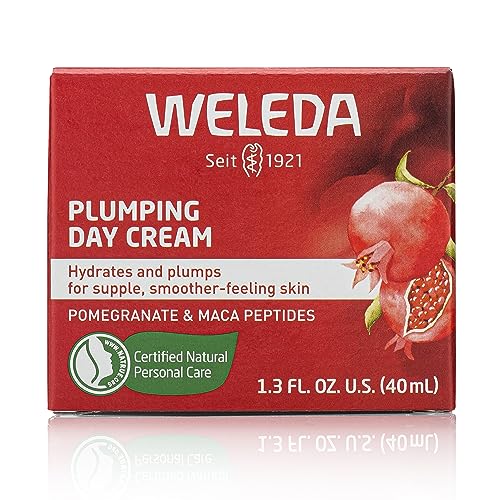Weleda Face Care Plumping Day Cream – Pomegranate & Maca Root Peptides, 1.3 oz