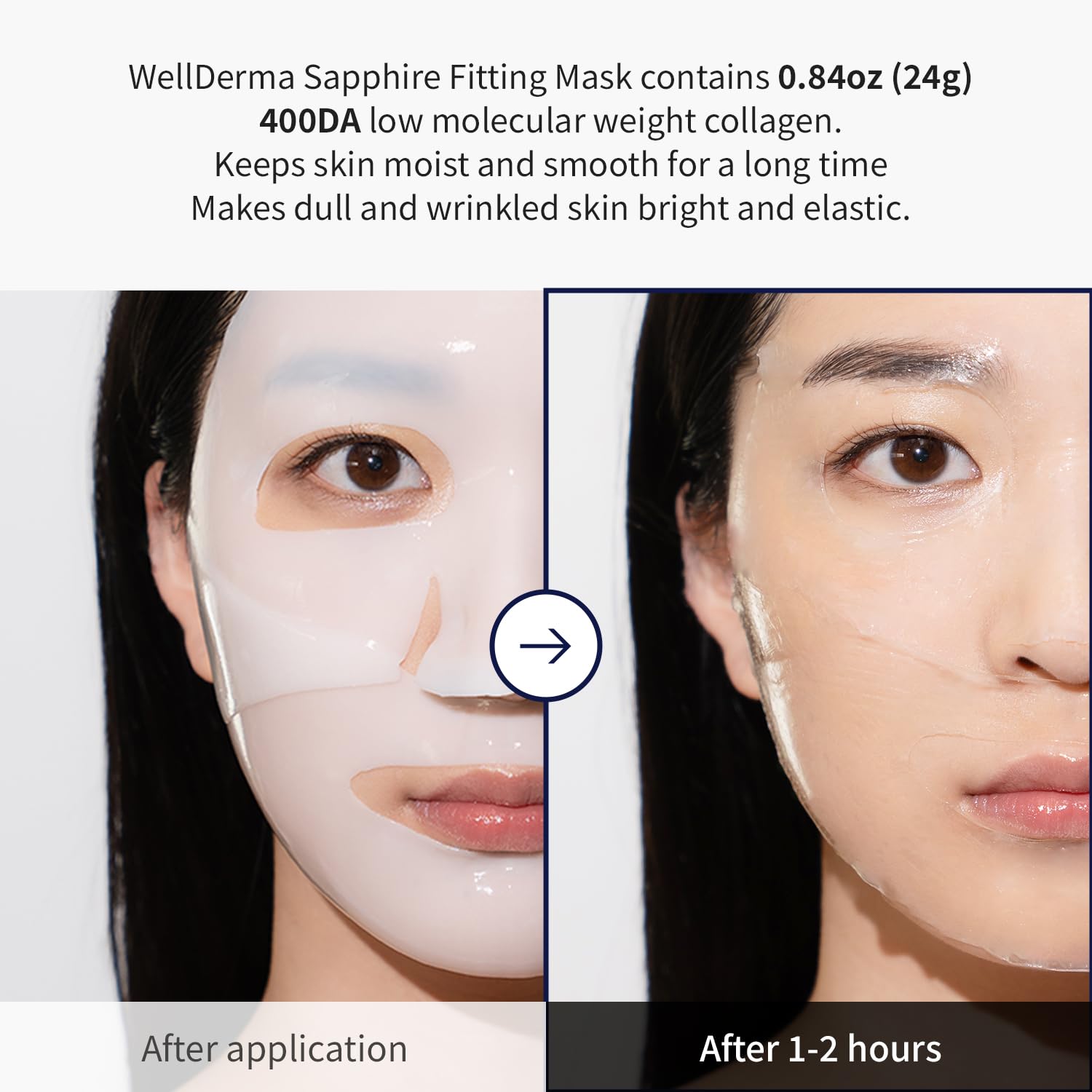 WELLDERMA Sapphire Collagen Mask – Hydrating & Firming Hydrogel (25g x 4)