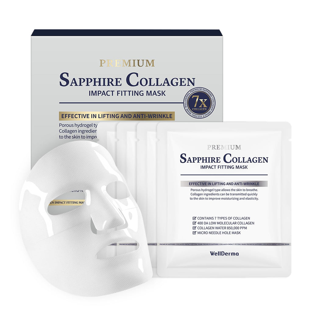 WELLDERMA Sapphire Collagen Mask – Hydrating & Firming Hydrogel (25g x 4)