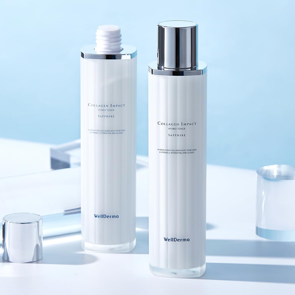 WellDerma Sapphire Collagen Impact Hydro Toner – Hydrating Niacinamide Toner, 100 mL