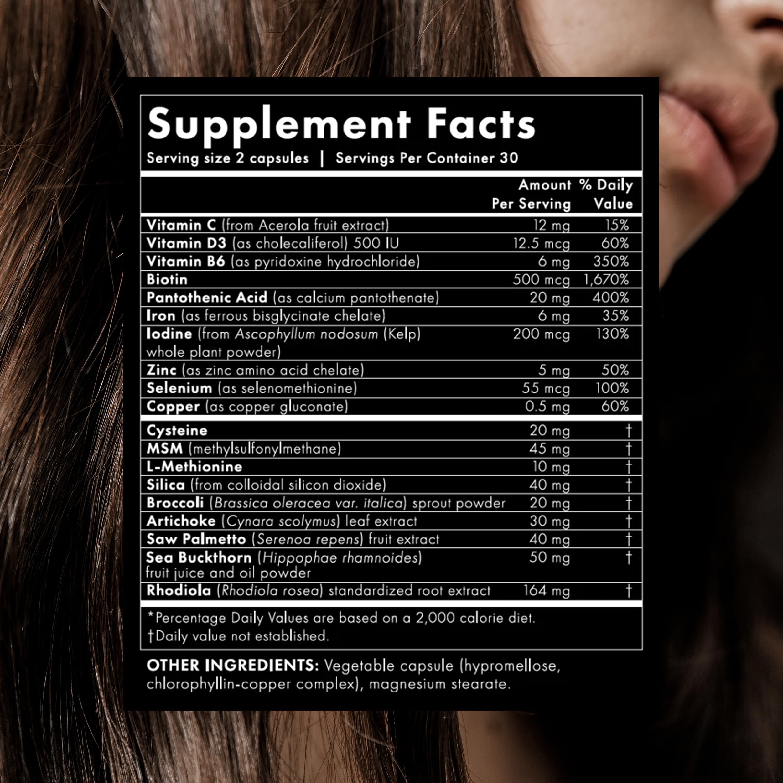 WelleCo The Hair Elixir – Vegan Hair Care Supplement for Growth & Thickness | 60 Capsules