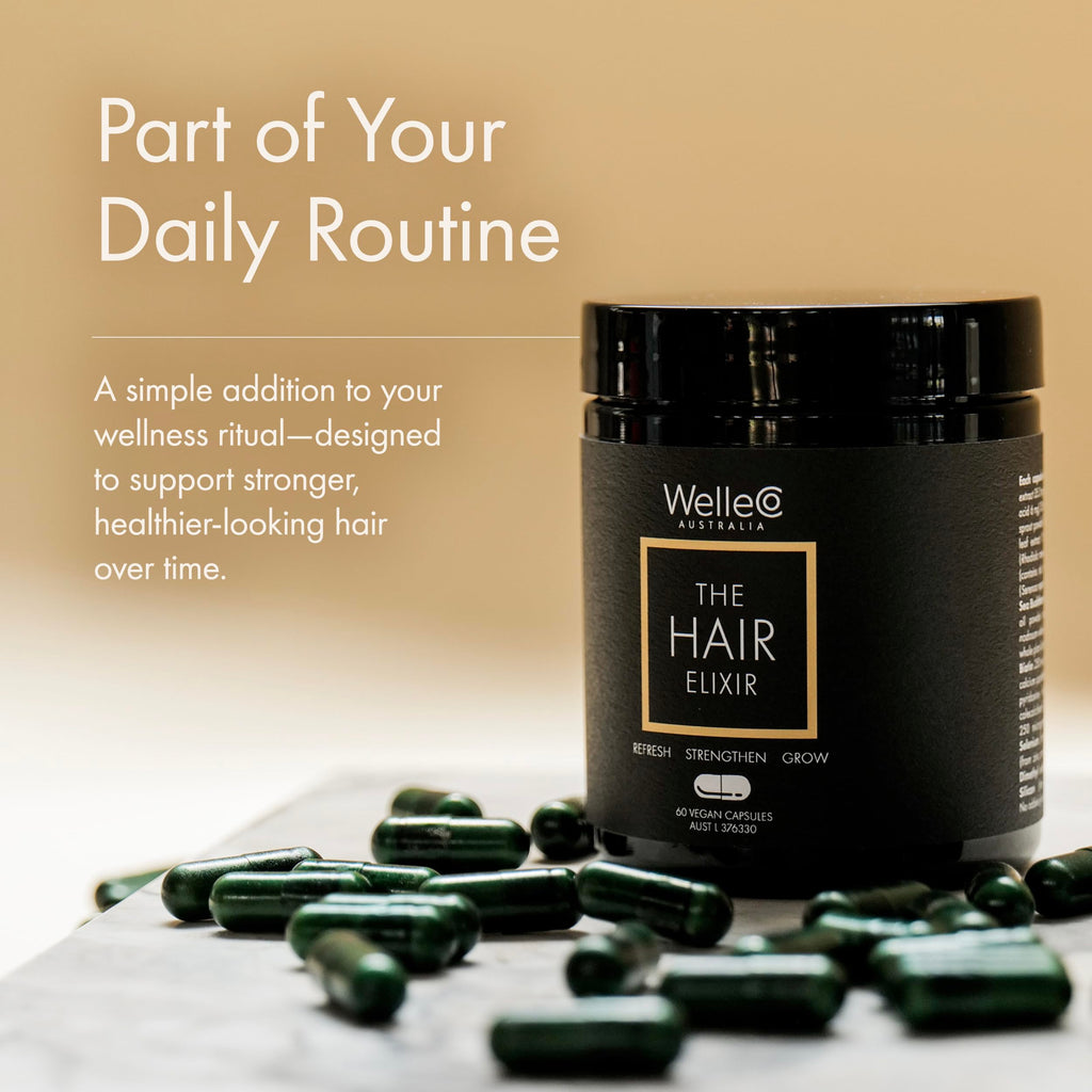 WelleCo The Hair Elixir – Vegan Hair Care Supplement for Growth & Thickness | 60 Capsules