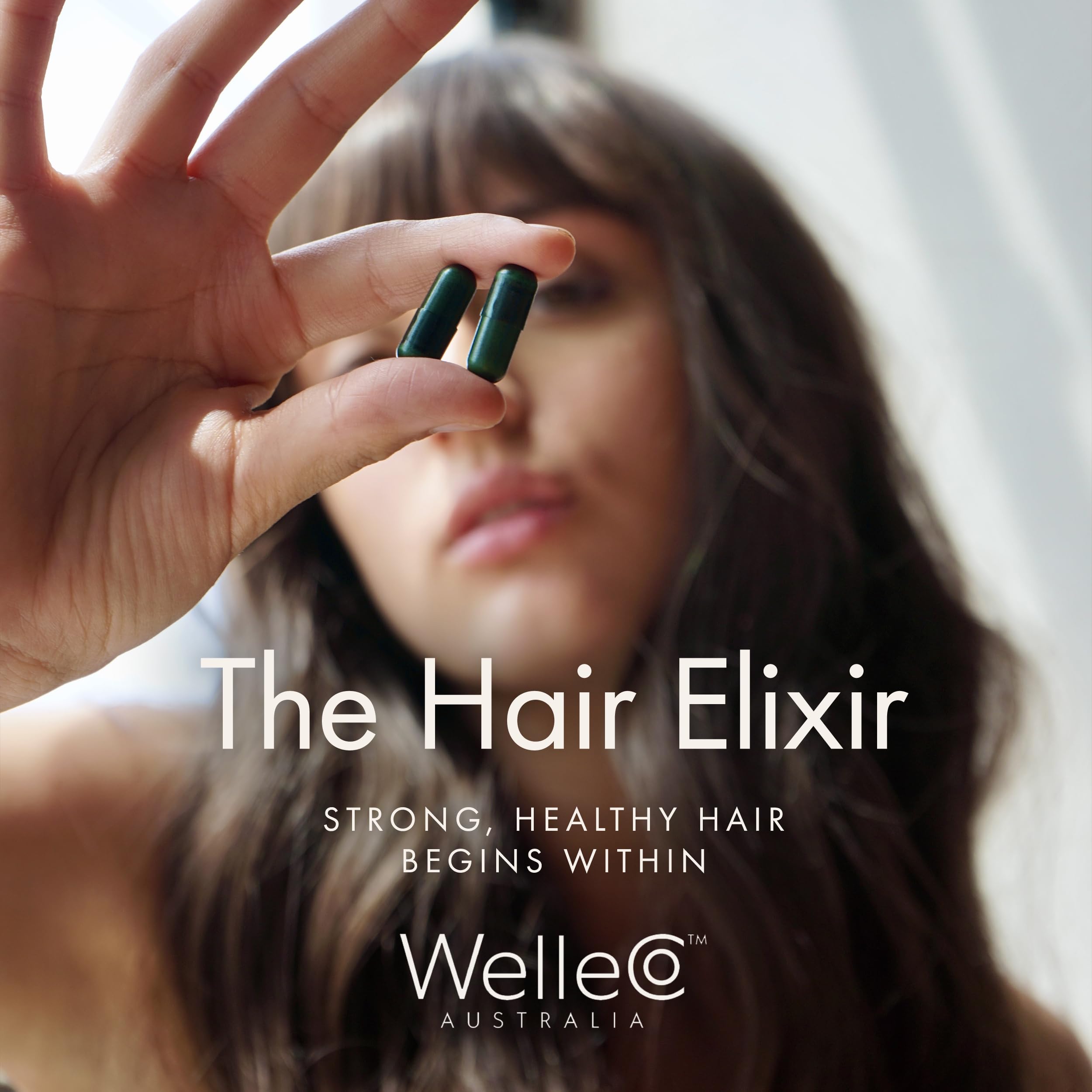 WelleCo The Hair Elixir – Vegan Hair Care Supplement for Growth & Thickness | 60 Capsules