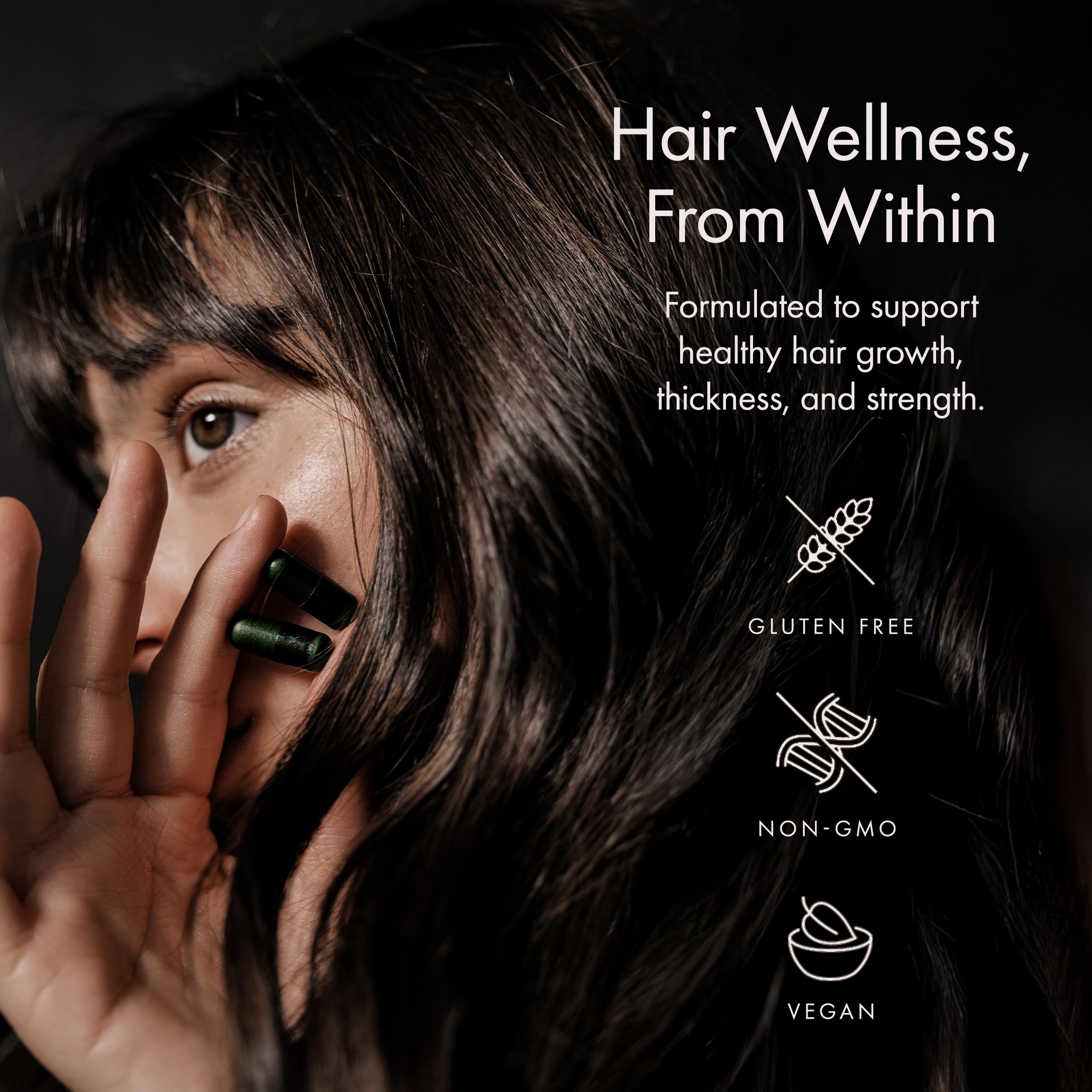 WelleCo The Hair Elixir – Vegan Hair Care Supplement for Growth & Thickness | 60 Capsules