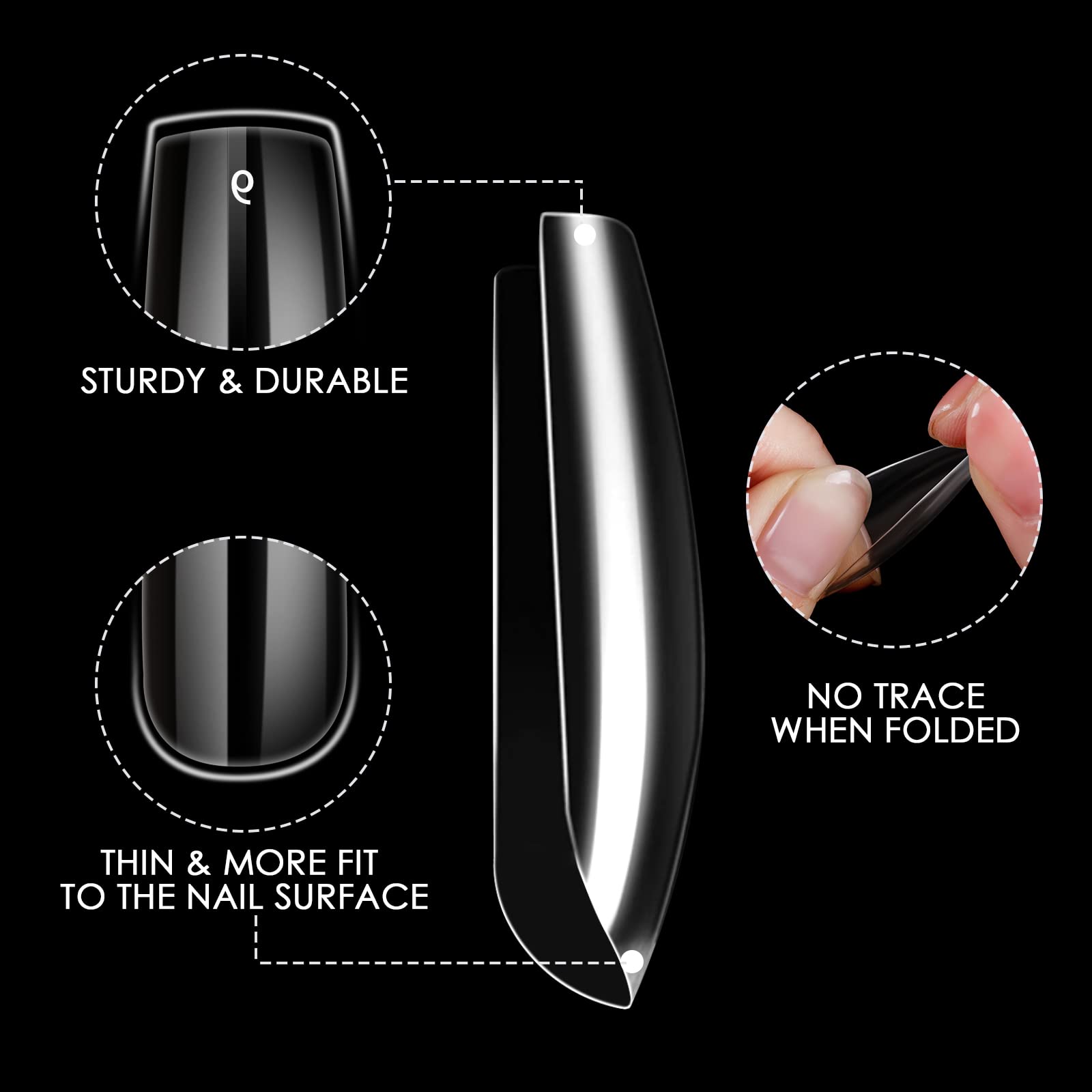 Wellquinn Short Square Nail Tips – 360pcs Full-Cover Gel Extensions for DIY French Manicure