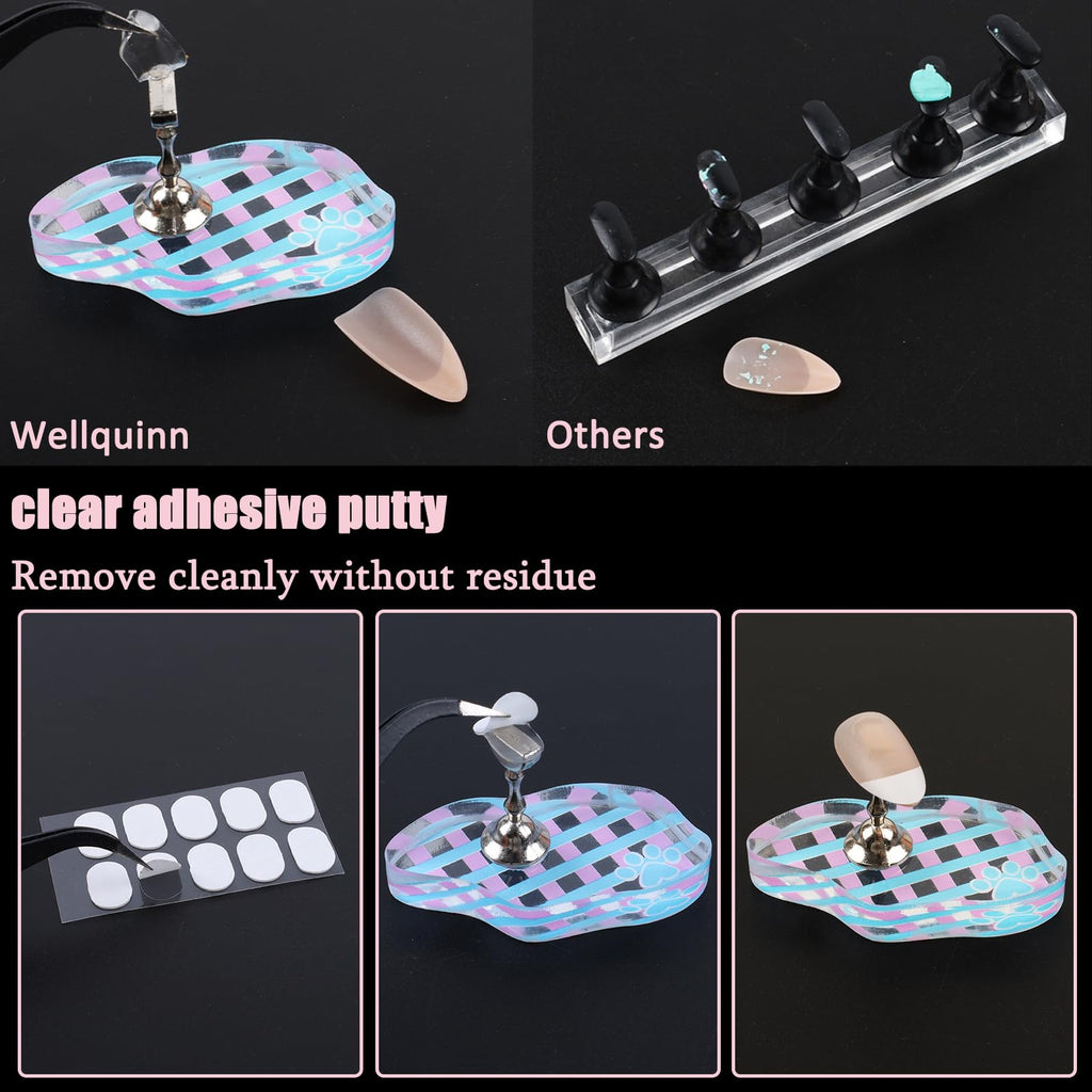 Wellquinn Nail Stand for Press On Nails – Checkerboard Magnetic Display