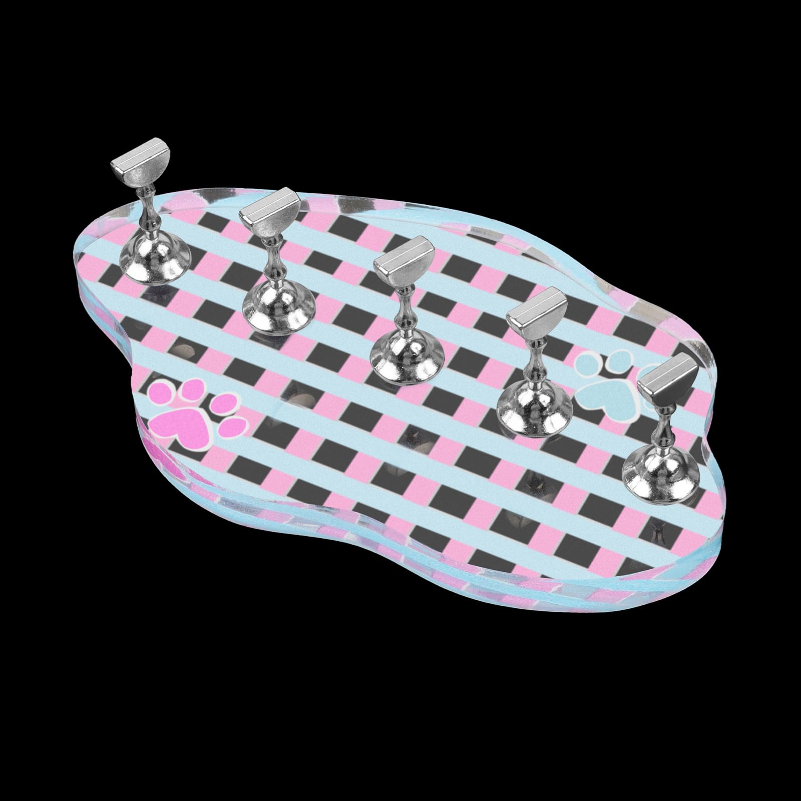 Wellquinn Nail Stand for Press On Nails – Checkerboard Magnetic Display