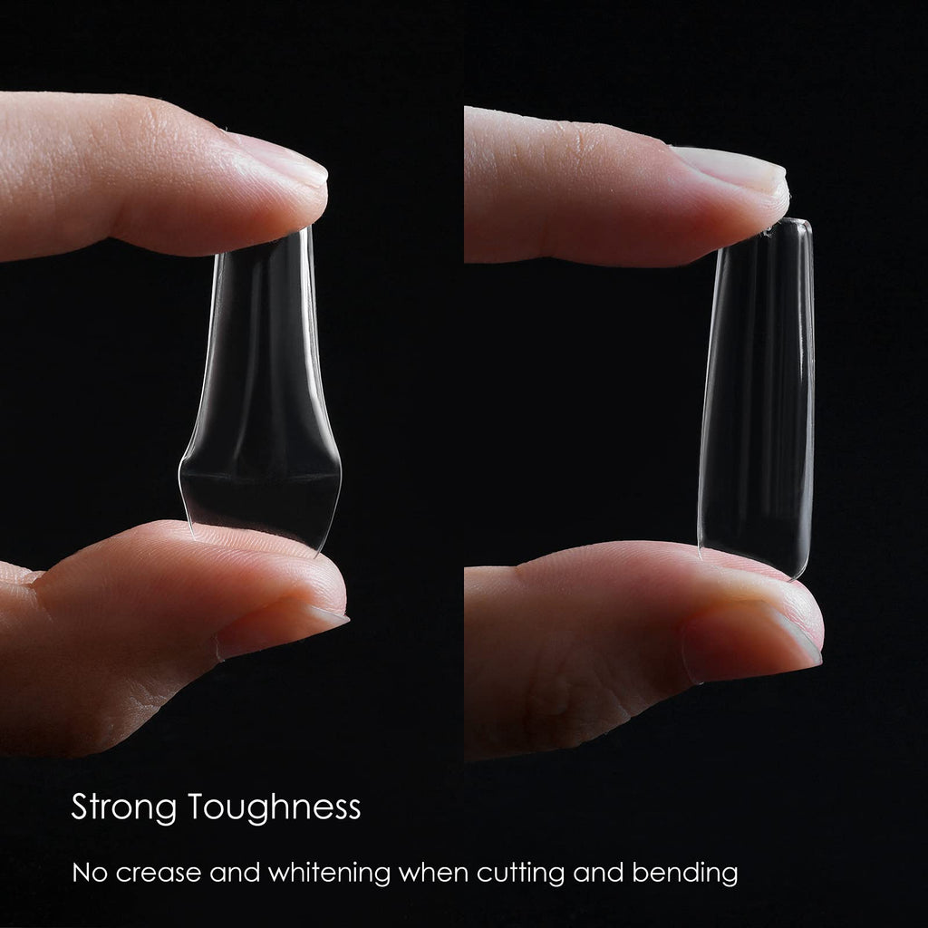 Wellquinn Short Square Nail Tips – 360pcs Full-Cover Gel Extensions for DIY French Manicure