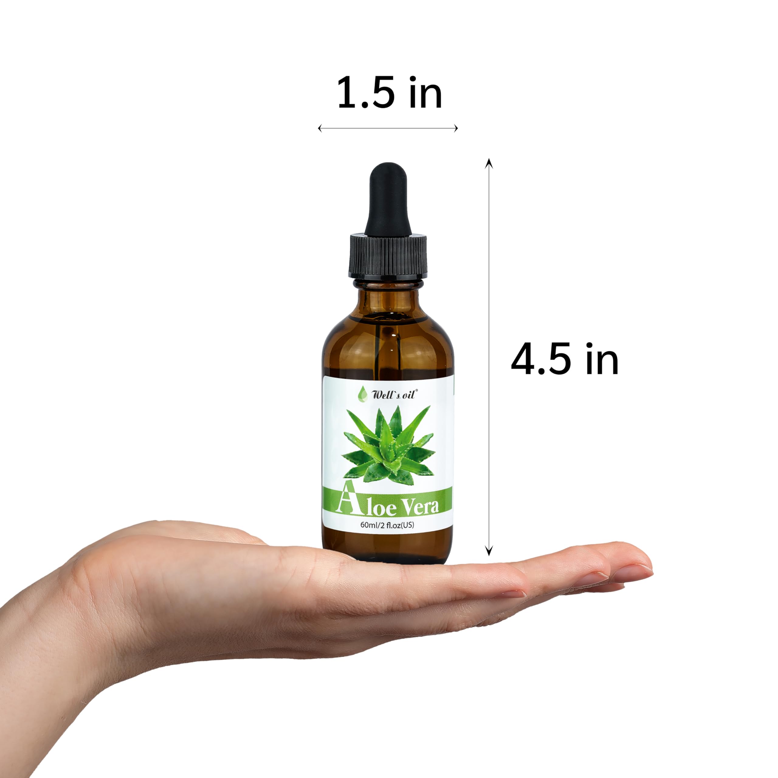 Well's Oil Aloe Vera Oil – Hydrating & Nourishing for Skin & Hair (2 oz / 60 ml)