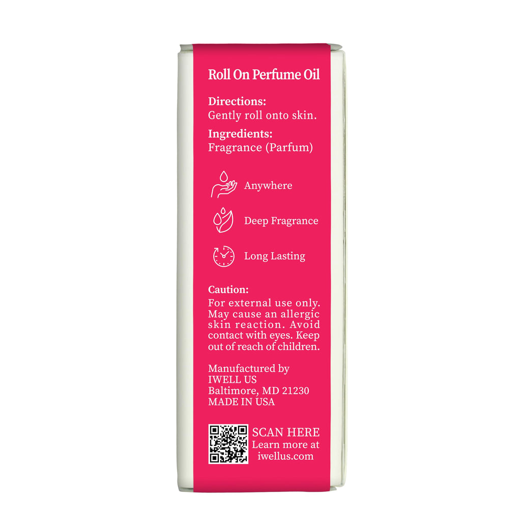 Well's Oil Roll-On Perfume Oil Flower Bom – Long-Lasting, Paraben-Free, 0.33 Fl Oz / 10 ml