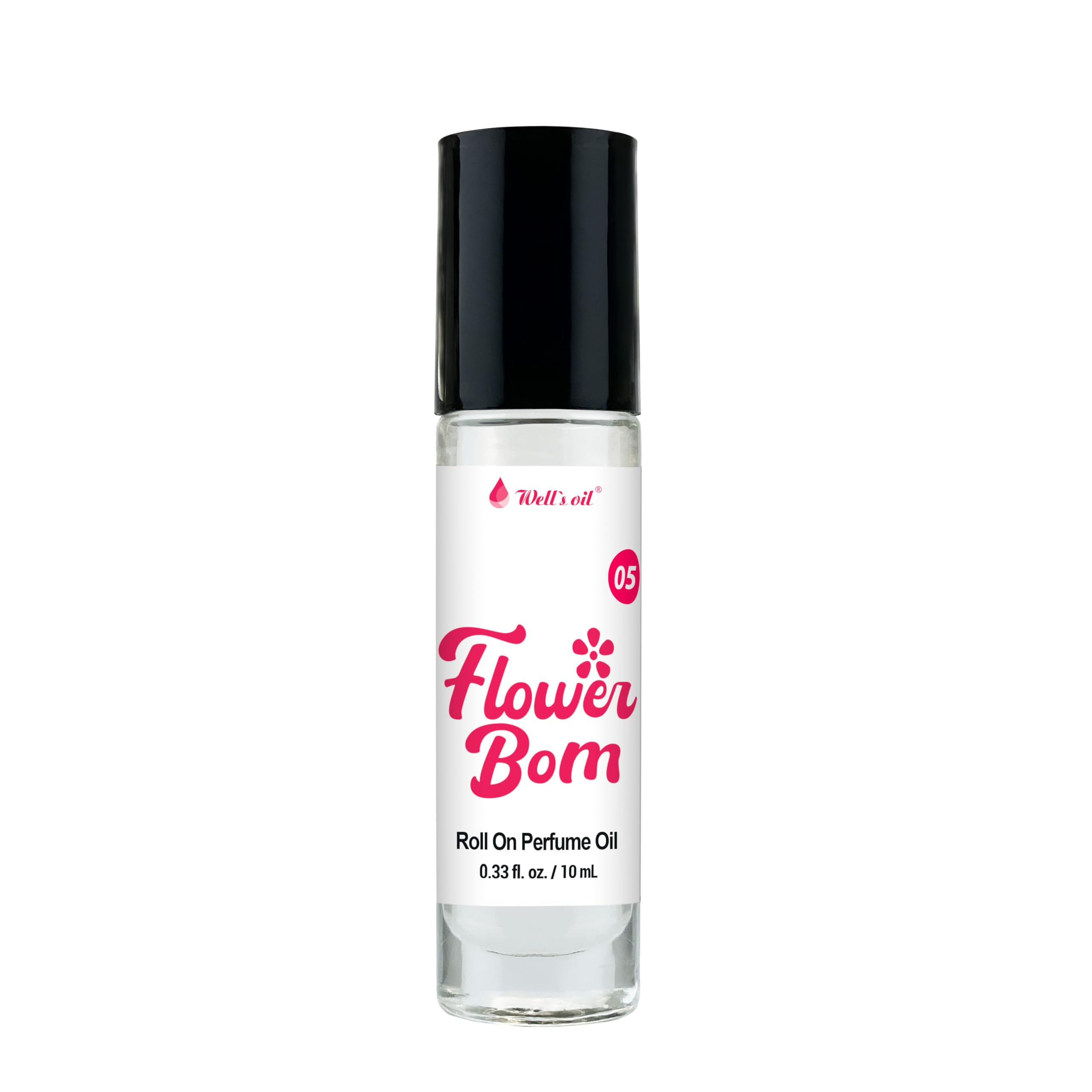 Well's Oil Roll-On Perfume Oil Flower Bom – Long-Lasting, Paraben-Free, 0.33 Fl Oz / 10 ml