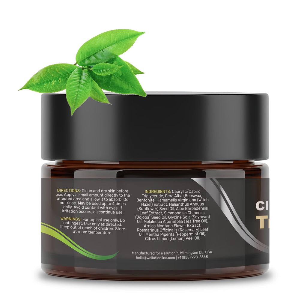 WELLUTION Cystic Acne Spot Treatment – Tea Tree Cream, Fast-Acting & Non-Greasy | 1oz