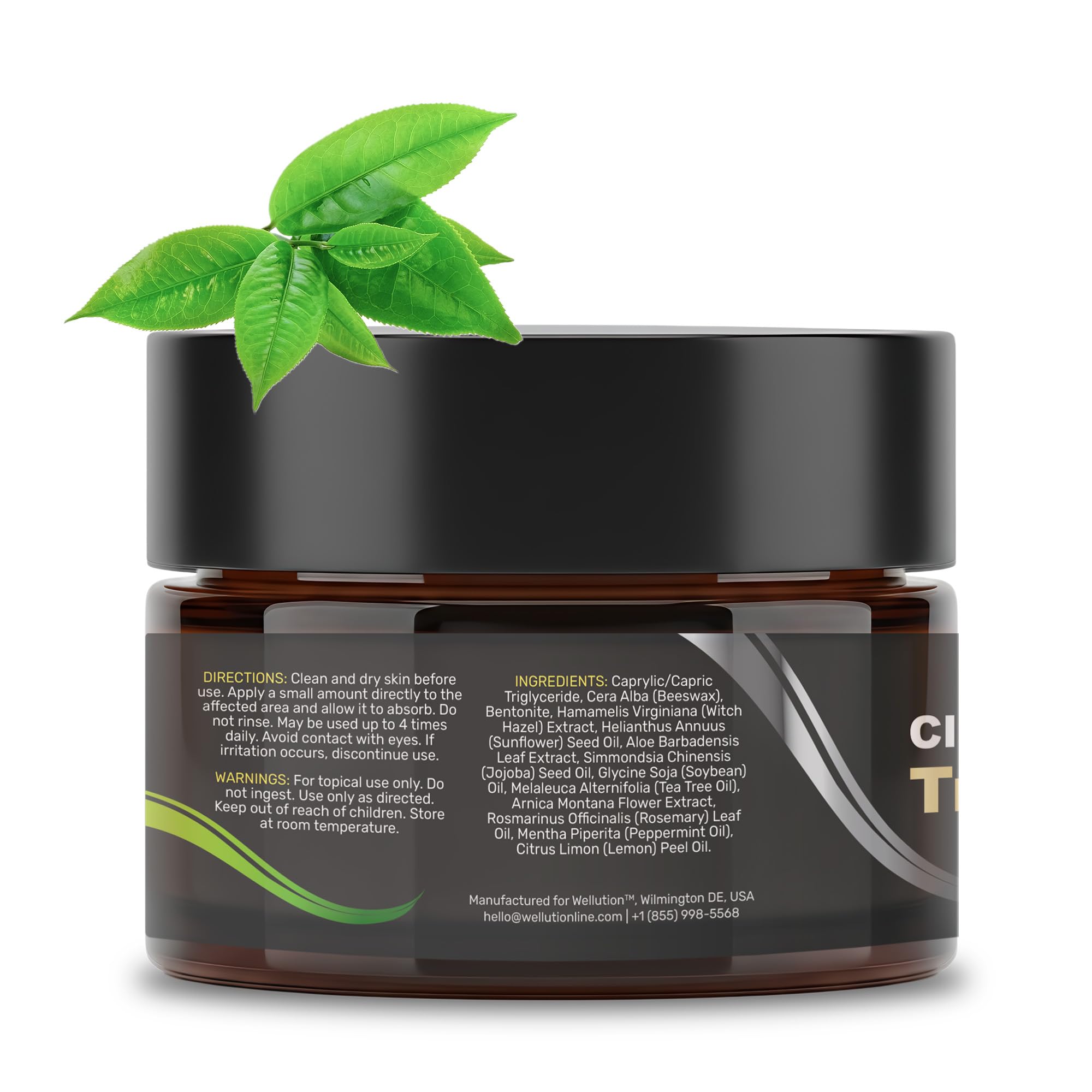 WELLUTION Cystic Acne Spot Treatment – Tea Tree Cream, Fast-Acting & Non-Greasy | 1oz