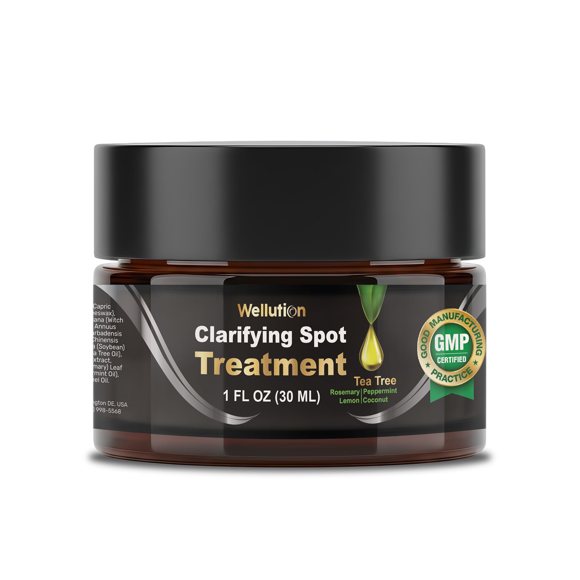 WELLUTION Cystic Acne Spot Treatment – Tea Tree Cream, Fast-Acting & Non-Greasy | 1oz