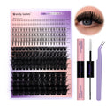 Wendy Lashes DIY Lash Extension Kit 100D/200D – 12-18mm Lash Clusters, Bond & Seal, Tweezers