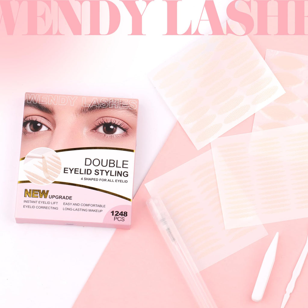 Wendy Lashes 1248-Pcs Invisible Double Eyelid Tapes – Waterproof Lifter Strips
