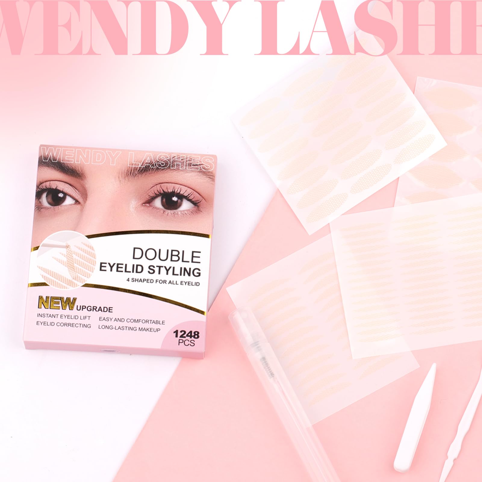 Wendy Lashes 1248-Pcs Invisible Double Eyelid Tapes – Waterproof Lifter Strips