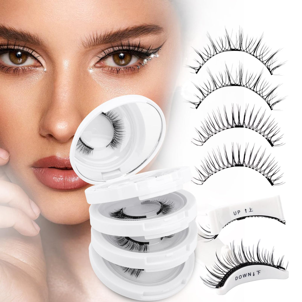 Wendy Lashes: 4-Pairs Reusable Magnetic Eyelashes with Applicator – Natural Look