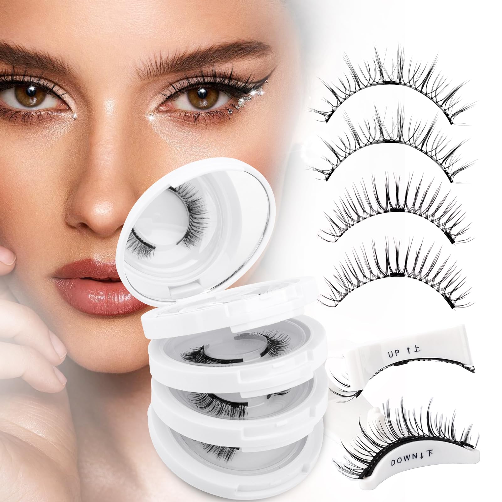 Wendy Lashes: 4-Pairs Reusable Magnetic Eyelashes with Applicator – Natural Look
