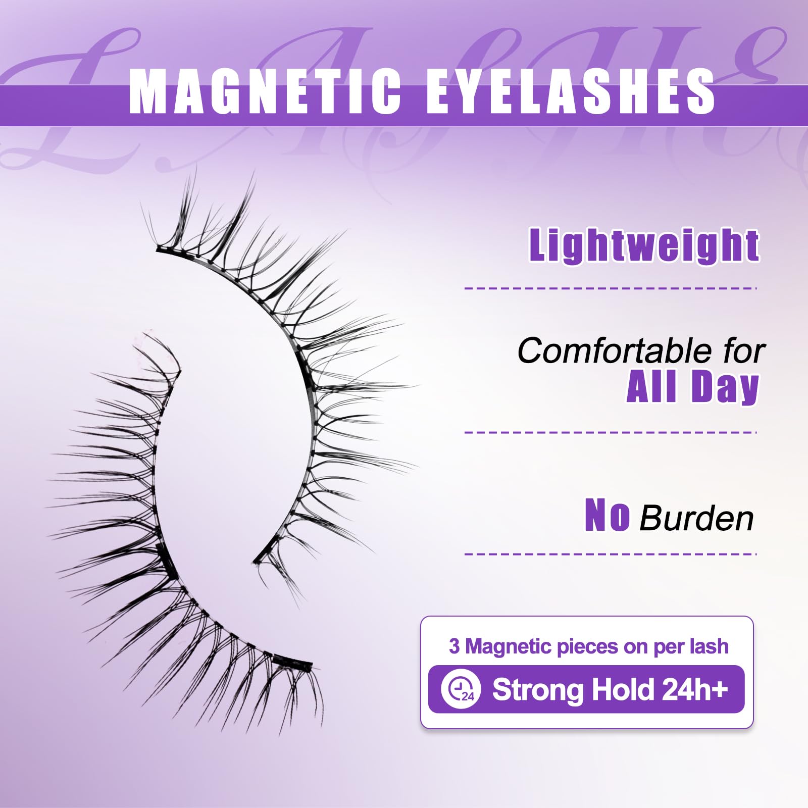 Wendy Lashes: 4-Pairs Reusable Magnetic Eyelashes with Applicator – Natural Look