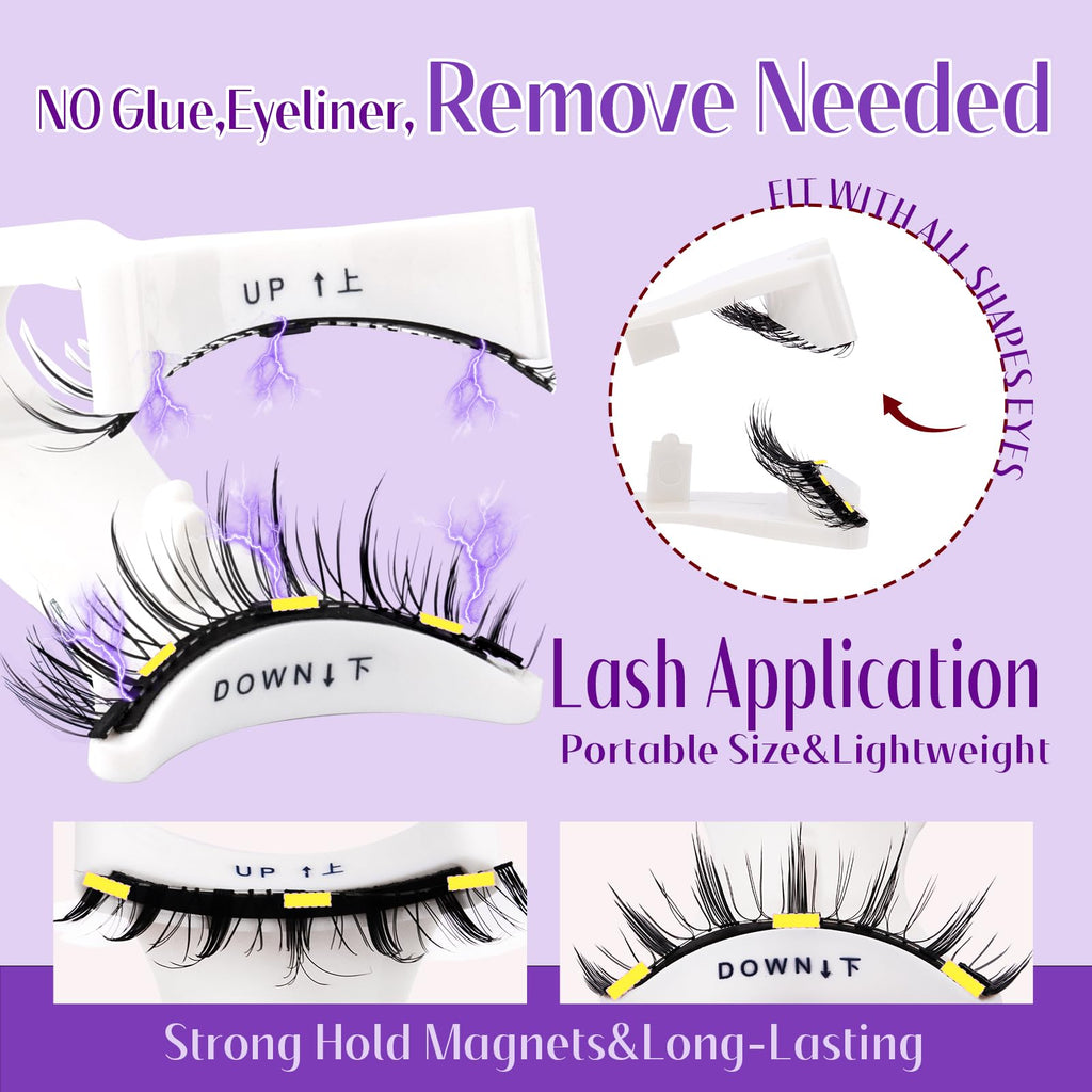 Wendy Lashes: 4-Pairs Reusable Magnetic Eyelashes with Applicator – Natural Look