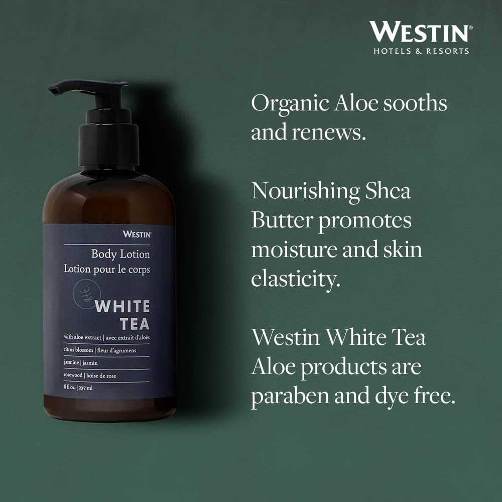 Westin White Tea Aloe Body Lotion | Hotel Spa Hydration, 8 oz Pump