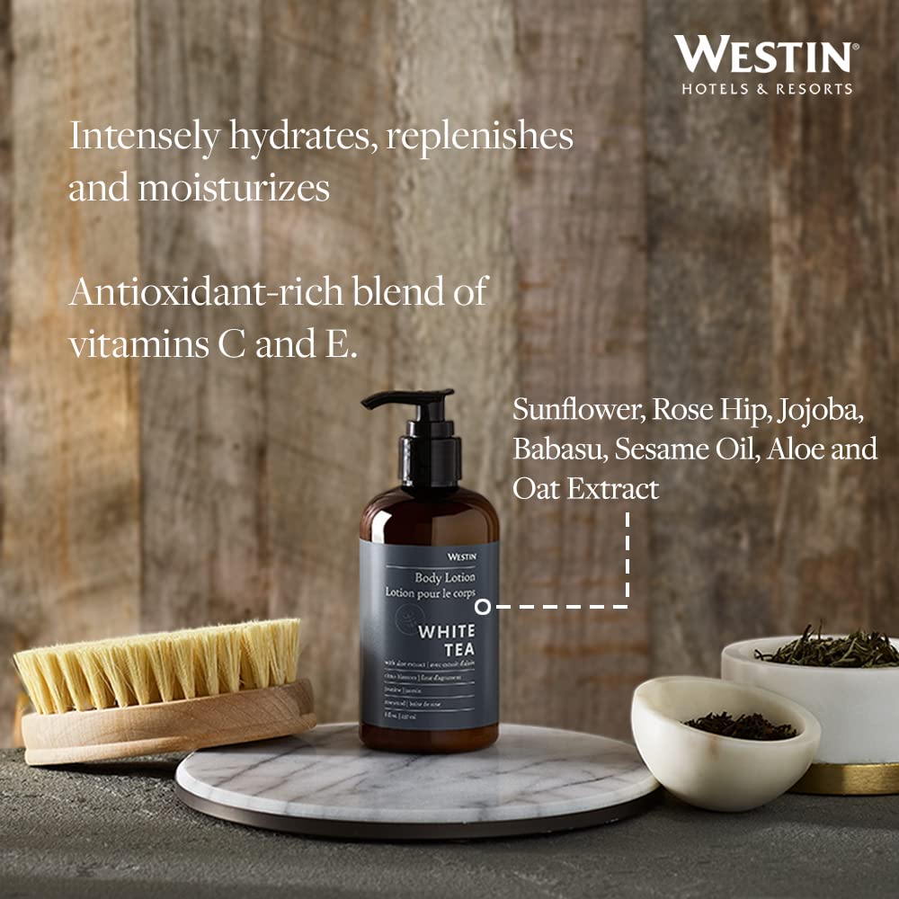 Westin White Tea Aloe Body Lotion | Hotel Spa Hydration, 8 oz Pump